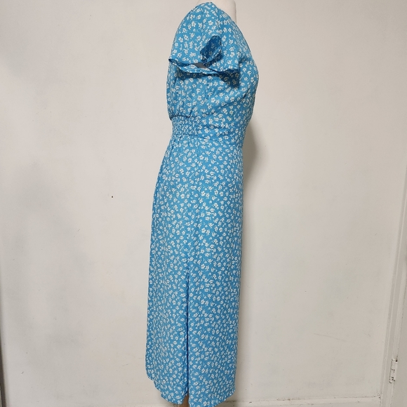 Sienna sky blue floral midi dress - Picture 4 of 8